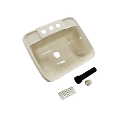 Sink - Lavatory - 14-3/4" x 12-1/4" - Rectangular - Parchment - w/stop