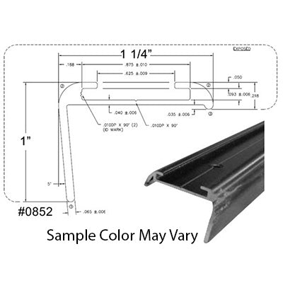 Trim - Corner Insert - T-4 Long Leg - 96" - Black