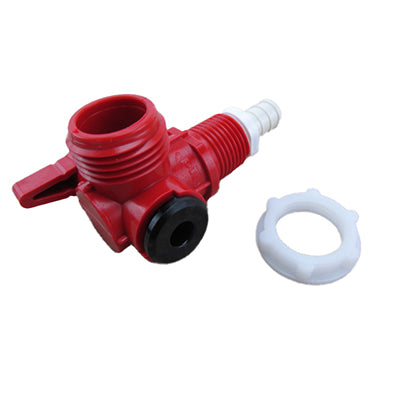 Fitting - Plastic - Washer Valve - 1/2 B x Hose - Red Handle