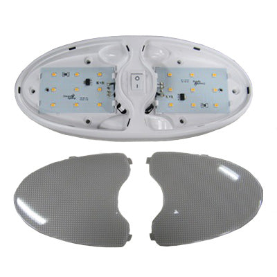 Light - Double Pancake - LED - w/Bead Lens - Ultra Bright - White Base