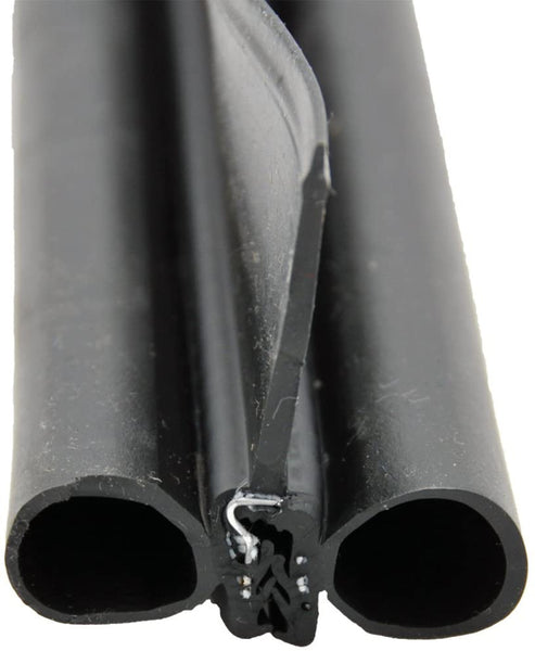AP Products 018-478 Black Double Bulb Seal with Wiper - 2" x 2.25" x 25'