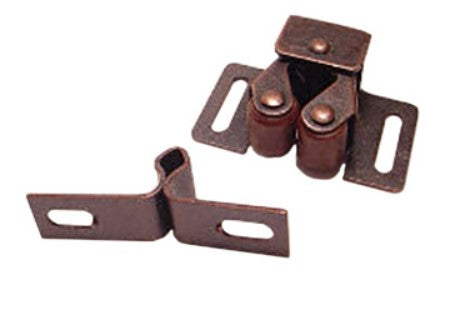 Door - Catch - Double Roller - w/Heavy Strike - Antique Copper