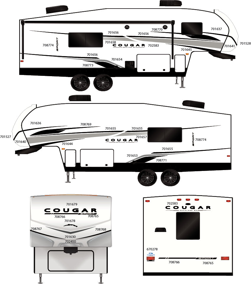 2023 KEYSTONE RV COUGAR SPORT GRAPHICS SET