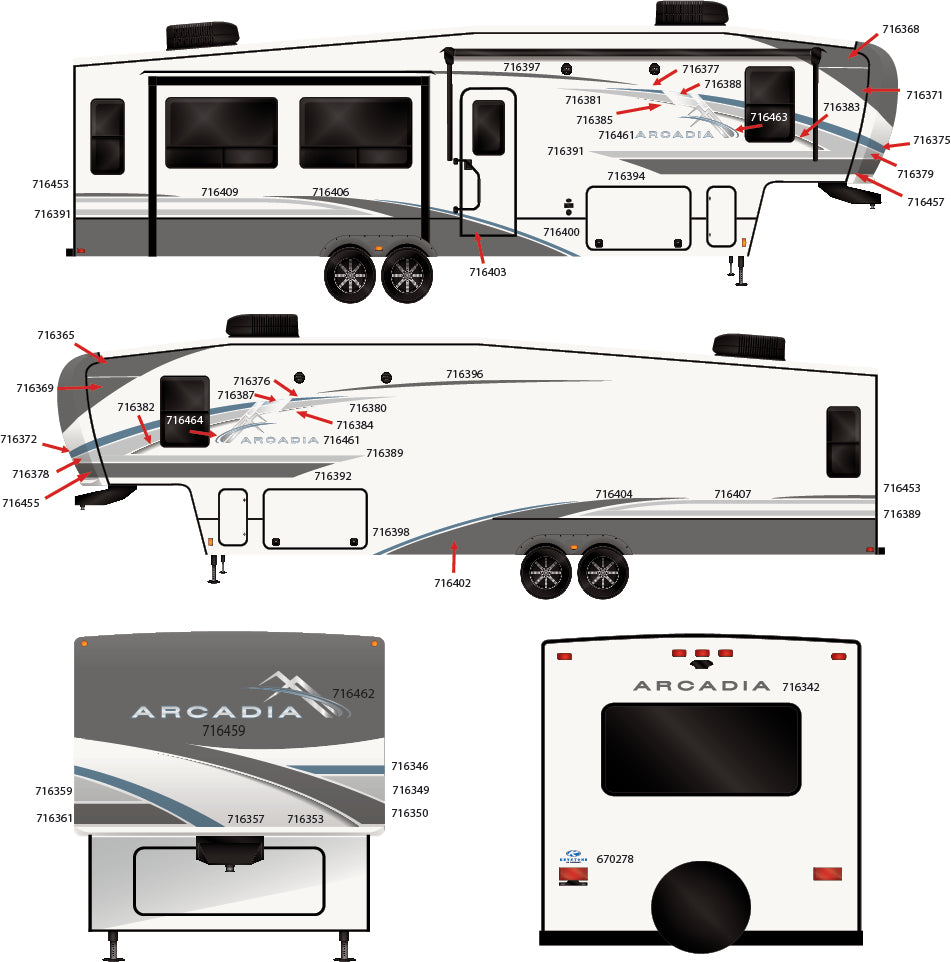 2024 KEYSTONE RV ARCADIA FW GRAPHICS SET