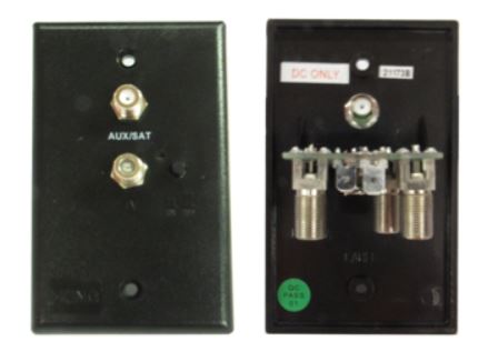 Antenna - Switch - Wall Plate Power Injector w/Sat Pass Thru- Black
