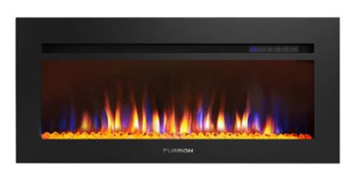 Fireplace - 40" - Electric - Flush Mount - Crystal Platform - FF40SC15A-BL