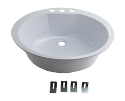 Sink - Lavatory - 14" x 17" - Oval - 3 Hole - White