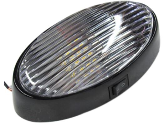 Light - Porch - Oval - Black - Clear Lens - w/Switch - w/B7045 LED Bulb