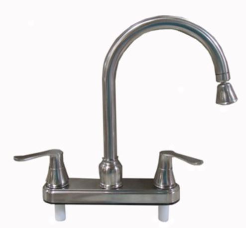 Faucet - Kitchen - 8" - Pull Down - Saber Handles - Brushed Nickel - LHS