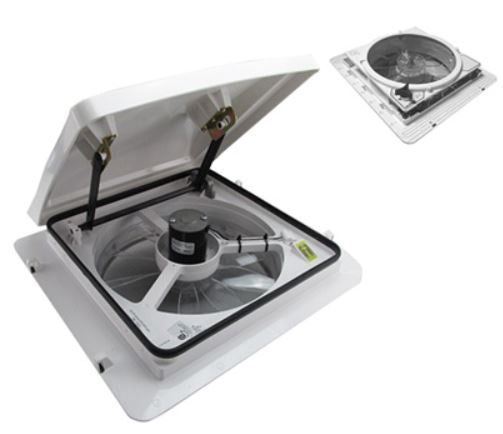 Fan - MaxxFan Standard - 10 Speed - Intake/Exhaust - TStat - Rain Sensor - White Lid - In Command