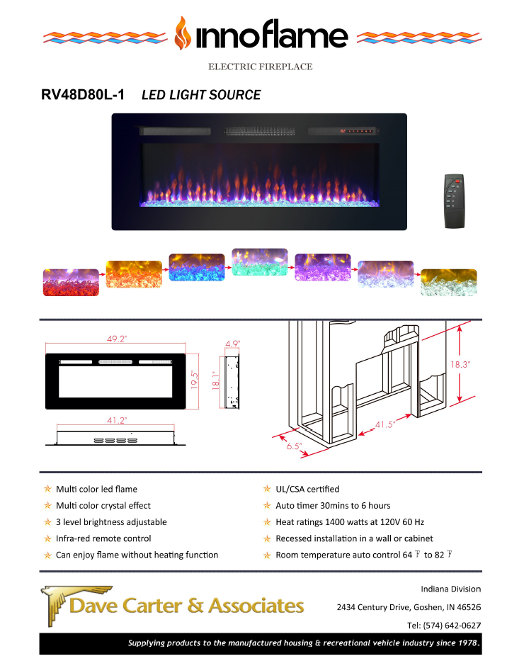 FIREPLACE - 48" - RV48D80L-1