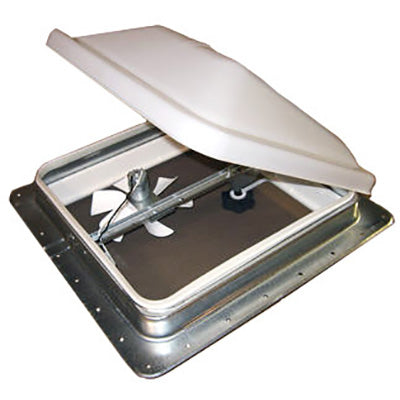 Vent - Roof - 12V - Radius - UL - Hi Profile - Mill Finish - White