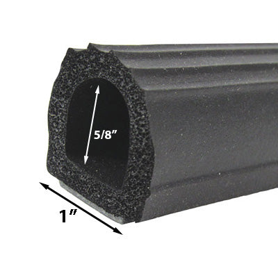 Seal - "D" - 5/8" Large Foam - Black - w/Hats Tape