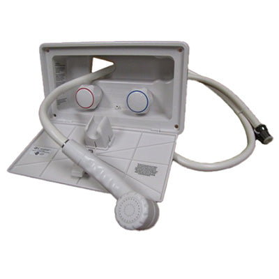 Shower - Exterior / Wash Down Kit - Artic White w/White Handles