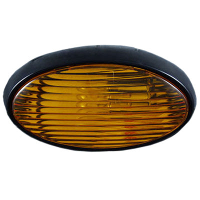 Light - Porch - Oval - Black - Amber Lens