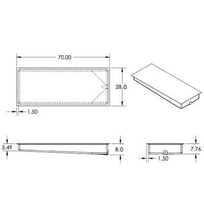 Tank - Holding - 28 1/2" x 70" - End Drain - .225 ABS - Black