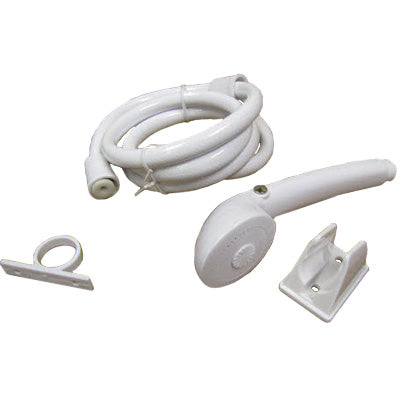 Shower - Head & Hose Set - w/Ring - 60" - White