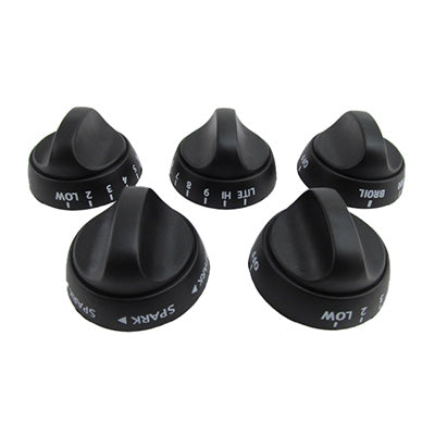 Range - Knob Kit - Piezo/Burners/Oven - Black - 52719 - Atwood