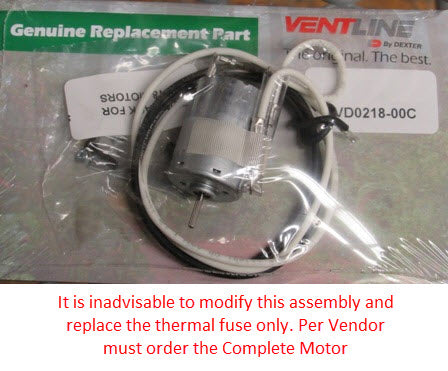 Range - Range Hood/Vent Motor - 1.5" - w/Thermal Fuse -