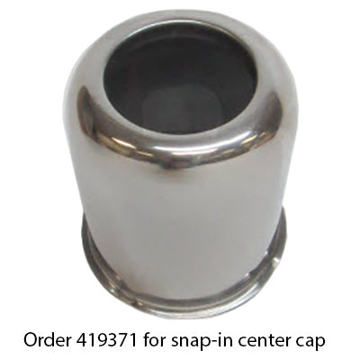 Tire - Center Cap - 3.195" - Open - Stainless Steel