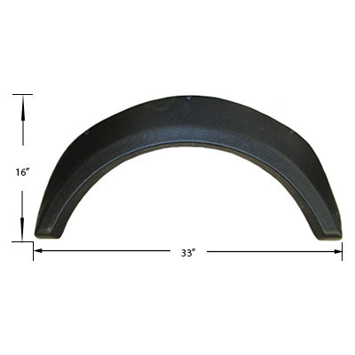 Fender - Skirt - Single Axle - .090 x 16" x 33" - Haircell - Black - HDPE