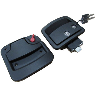 Entrance - Lock Assembly - Complete - TT - Leo Latch (Plastic) - Random Keyed - Black - Fastec