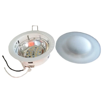 Light - 12V - 4.5" - Recessed - LED - Screw Mount - w/Glass Lens - White