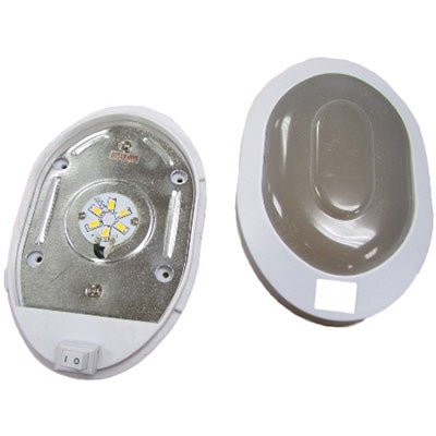 Light - Small Oval - 12V - LED - w/Frosted Lens - On/Off Switch - DLS01-008