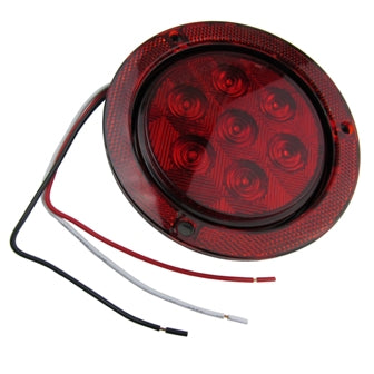 Light - Tailight - 4" - Stop/Turn/Tail - Round - 7-LED - Pigtail - Reflex Mounting Ring