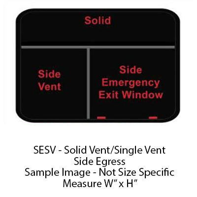 Window - 60" x 35" x 17" - SVSE - Grey 20 - Temp - Black - w/Screen - Frameless - #3000