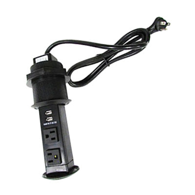 Recept - 120/12V - Duplex - Pop-Up - 2.1A - w/USB - NLC