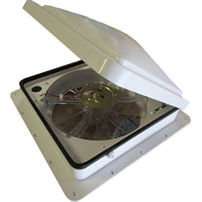 Vent - Roof - 12V - 13 Speed - Wall Control - On/Off Switch & Power Dome Up/Down - High Profile White Base - Rain Sensor Override