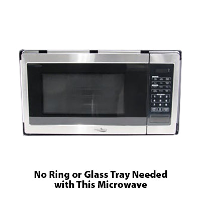 Microwave - High Pointe - Flatbed - Satinless - w/Black Trim Ring