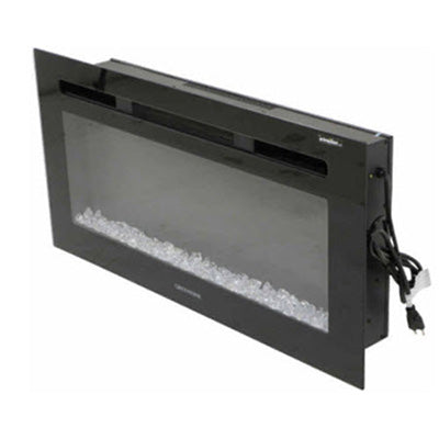 Fireplace - 26" - Electric - Flat Front - w/Remote Control - LED - w/Crystal Ember Bed - Black - RV26D80M-C1 - Replaces DCA# 41764