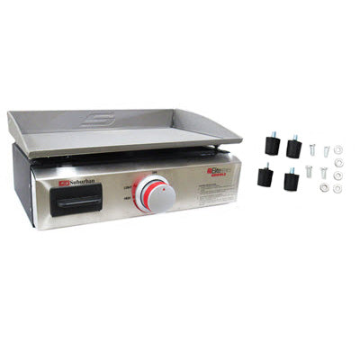 Grill - Cooktop - Griddle - 18" - Outside - Cast Steel Plate - Brushed SS Base - Silver Painted Knob - Quick Disconnect - Model# SOP1003A