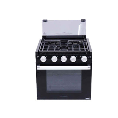 Range - 17" - 2 in 1 Range/Oven - 3 Burner - LED Light - Black - w/Silver Handle - Glass Door - w/Stamped Grates - w/Silver Knobs - Color Changing Knobs - FGR17G3A2-BG