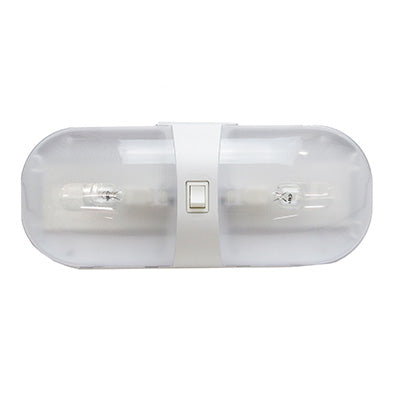 Light - Double Dome - 12V - White - w/Rocker Switch