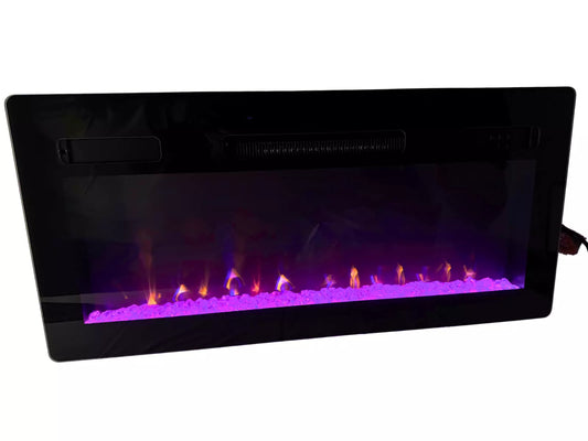 Fireplace - 36" - Electric - Flush Mount - w/Remote Control-  w/Crystal Ember Bed - RV36D80F-C1