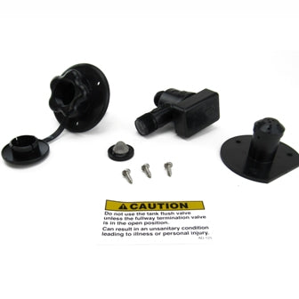 Tank - Fitting - Flusher Assembly - Plastic - Full Package Assembly - Black