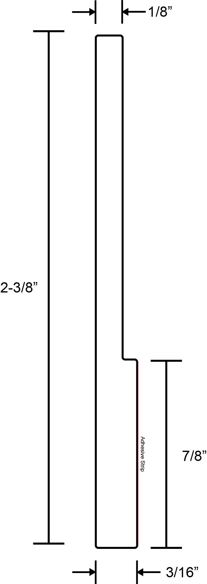 RV 3" Slide-Out Wiper Seal (w/Adhesive)