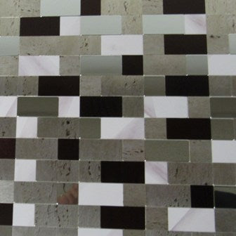 Countertop - Backsplash - 12" x 12" - Mosaic Tile - Brown/Tan/Chrome
