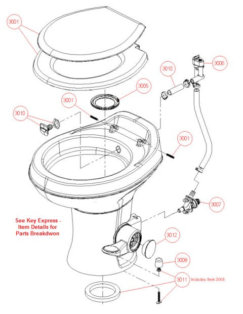 Toilet - Dometic 300 - Bone - Plastic - Single