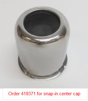 Tire - Center Cap - 3.195" - Open - Stainless Steel