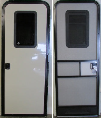 Entrance - Door - 30" x 78 1/2" - RH - FBK - Oyster White - G8401 - TTBKG - NOB - CMHG - Integrated Shade