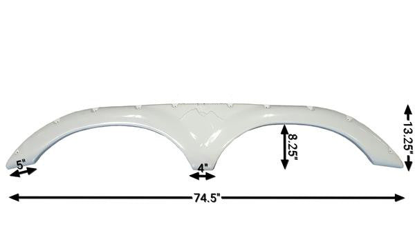 Fender - Skirt (Mold Dimensions) - 76" x 17" x 2 1/2" - MO/BS/MR - White - (Actual Dimensions 75 1/2" x 14 5/16" x 11 1/2") w/Mountain -