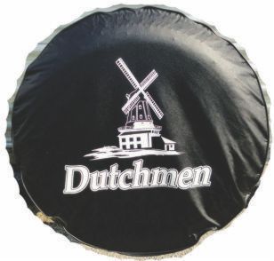Tire - Cover - 15" - w/Logo - Black - w/White Ink Dutchmen