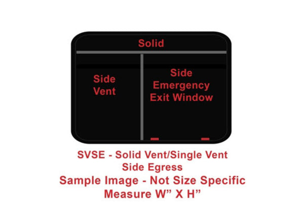 Window - 72" x 35" - SVSE - Grey 20 - Temp - Black - w/Screen - Frameless - F300-43293