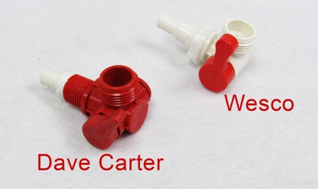 Fitting - Plastic - Washer Valve - 1/2 B x Hose - Red Handle