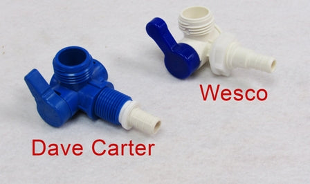 Fitting - Plastic - Washer Valve - 1/2 B x Hose - Blue Handle