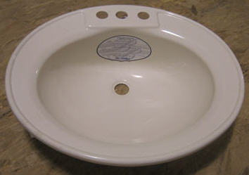 Sink - Lavatory - 17" x 20" - Oval - 3 Hole - Parchment